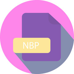 NBP File extension icon with black shadow circular icon