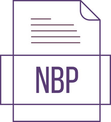 NBP File icon crisp thick outline sharp corners
