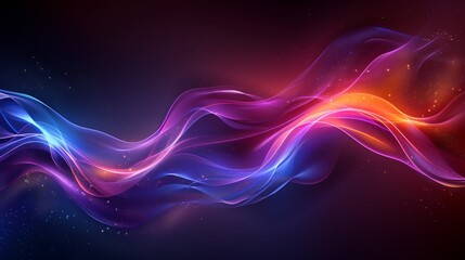 beautiful and colorful waves, smoke, fog flows on dark background