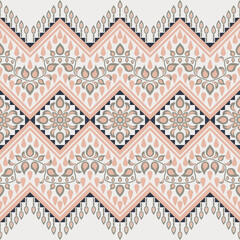 fabric geometric ethnic pattern peach vector design