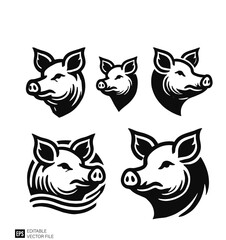 Fototapeta premium set of pig vector design