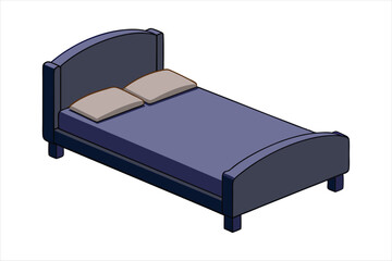 create a bed in a single art vector
