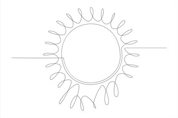Continuous one line drawing sun art Summer sun contour line sign line art illustration

