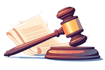 General Contract Icons A gavel and a legal document Serious and Authoritative