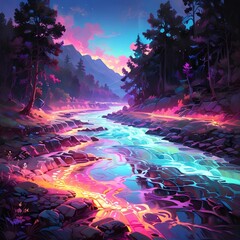 Obraz premium The Glow of Twilight Waters