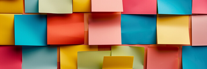 Colorful Sticky Notes on Wall