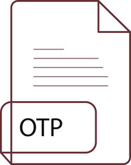 OTP File extension icobn crisp corners thick outline