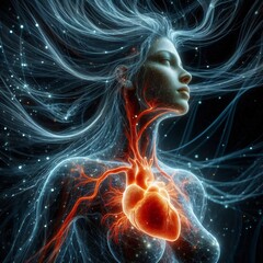 Pulsating Human Heart Close-Up
