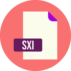 SXI File format icon rounded circle BG