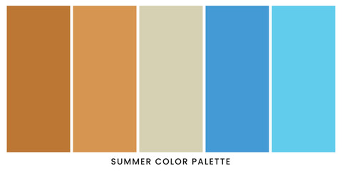 Summer palette color vector design isolated on white background