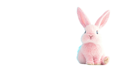 A cute pink rabbit sitting calmly, perfect for Easter themes, children's decor, or playful springtime designs.