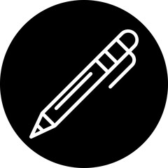 Pen Vector Line White Circle Black