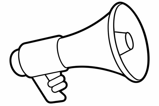 recommend clip art: continuous single line drawing of hand holding megaphone, line art vector illustration