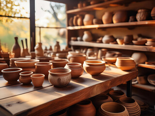 clay pots in the workshop