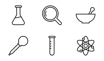 science lab icon sign collection