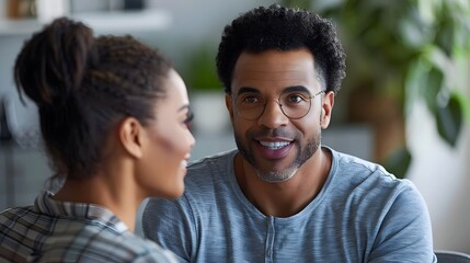 Fototapeta premium Hopeful Couple Discussing Their Financial Future with Advisor