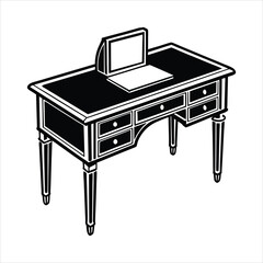 Desk black vector