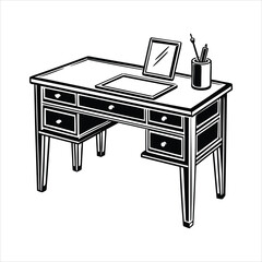 Desk black vector