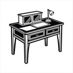 Desk black vector