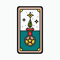 tarot card with a mystical, alchemical theme