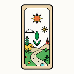 tarot card with a nature-themed design
