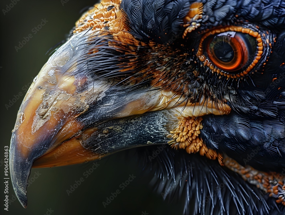 Poster captivating macro shot of bird s intricate beak revealing natural function and textures