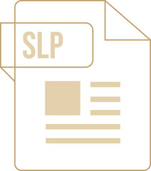 SLP icon inside transparent outline and sharp corners