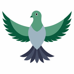Pigeon Vector Illustration - Cartoon, Clipart, Line Art Design