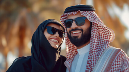  a lovely couple Saudi family are happy together
