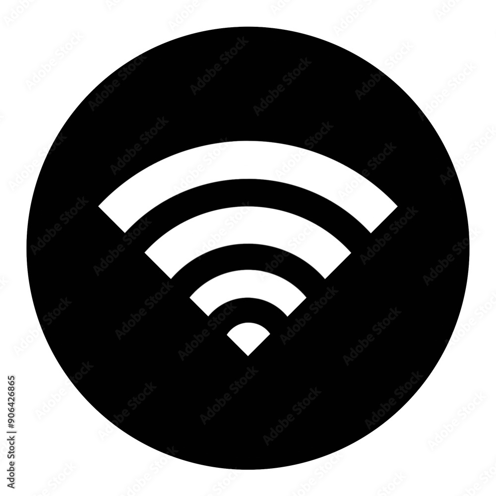 Poster wifi button silhouette icon with simple and modern design
