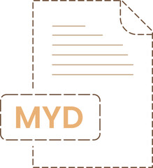 MYD icon black rounded dashed outline