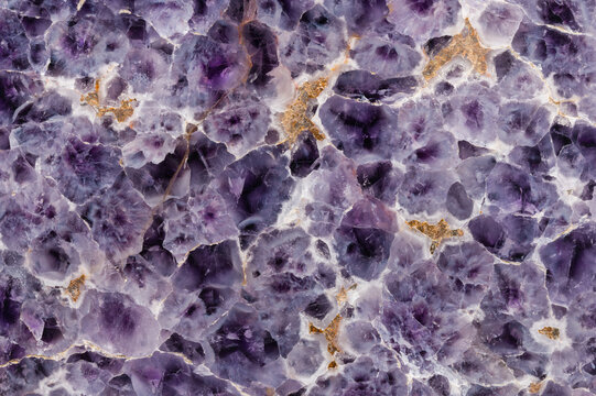 Close-up view of intricate chevron amethyst pattern