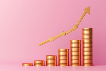 Price drop symbol, business growth chart, 3D Style design illustration