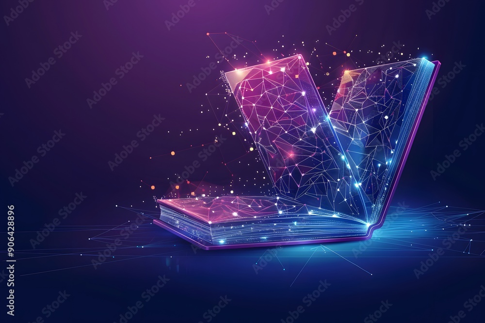 Poster a digital book unveiling a world of light and data