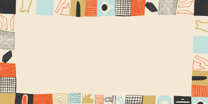 Modern abstract pencil texture patchwork illustration