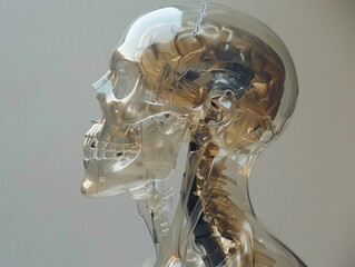 artificial person with glass body