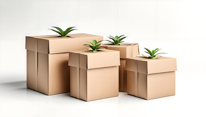 Eco-friendly packaging with indoor plants

