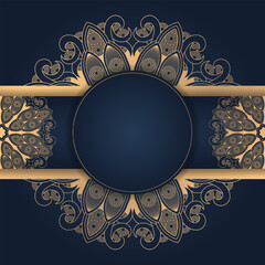 Golden ornate art deco vintage blank card. - Vector.
