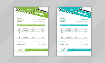 Obraz premium Modern clean professional corporate business vactor invoice design template illustration bill form price invoice. Creative invoice template vector. 