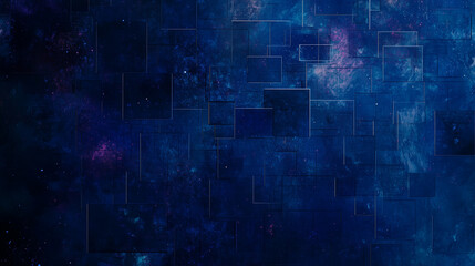 Obraz premium A blue background with a lot of squares and stars. The squares are in different sizes and colors