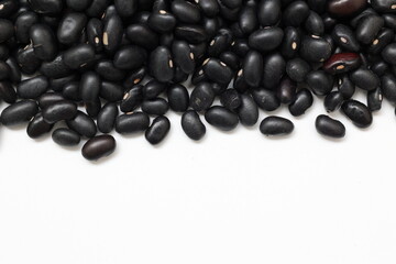 black beans on white background