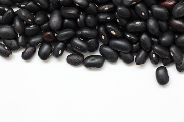 black beans isolated on white background 