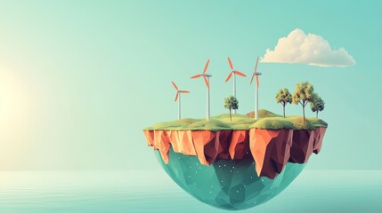 Renewable energies, flat design, minimal
