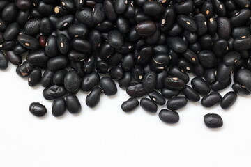 black beans on white background