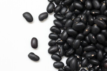 black bean seeds isolated on white 