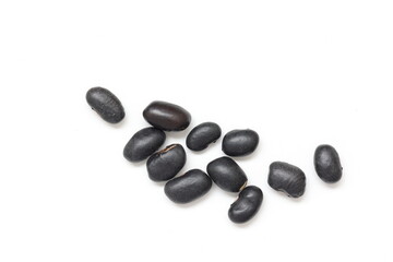 black bean seeds isolate on white background 