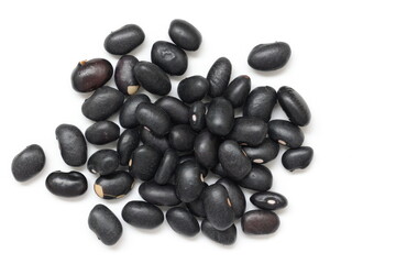 black bean seed isolated on white background