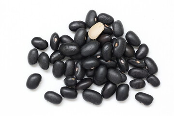 black bean seeds isolated on white 
