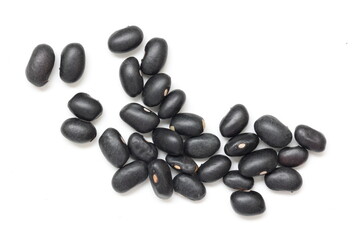 black bean seeds isolated on white background 