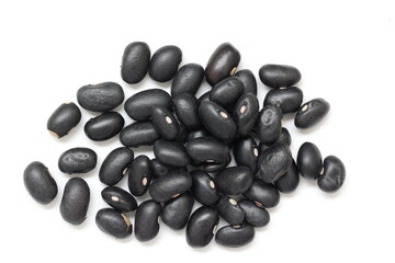 black bean seeds isolated on white background 